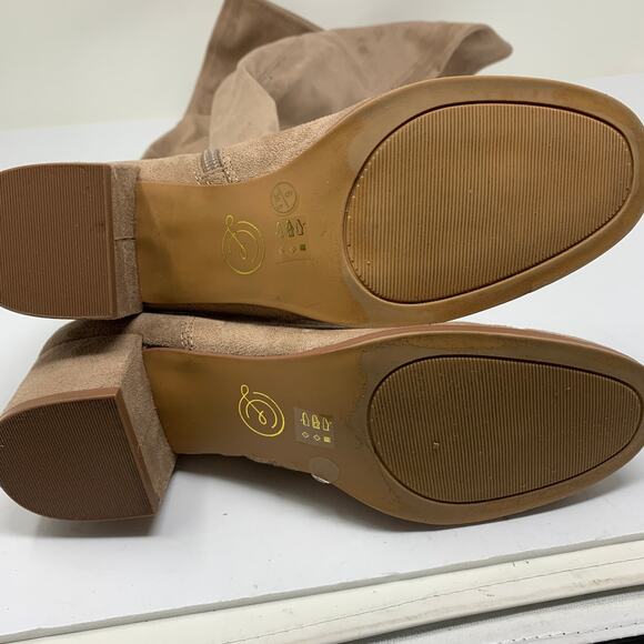 Chinese Laundry Women's Sz 6 US Side Zip Over the Knee Boot Solid Tan Faux Suede - Picture 5 of 9